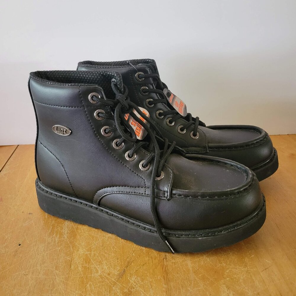 Lugz Black Slip Resistant Size Men's Soft Toe Work Boots Size 9 NWT